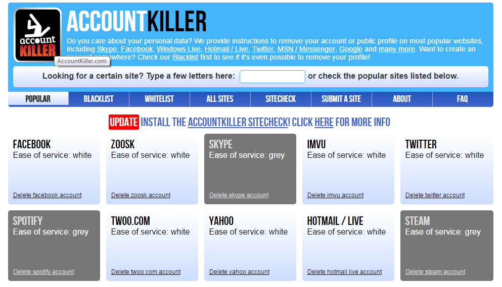 Accountkiller. Check here.