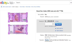 People Are Selling Rs-2000 On eBay For 1.5Lakh