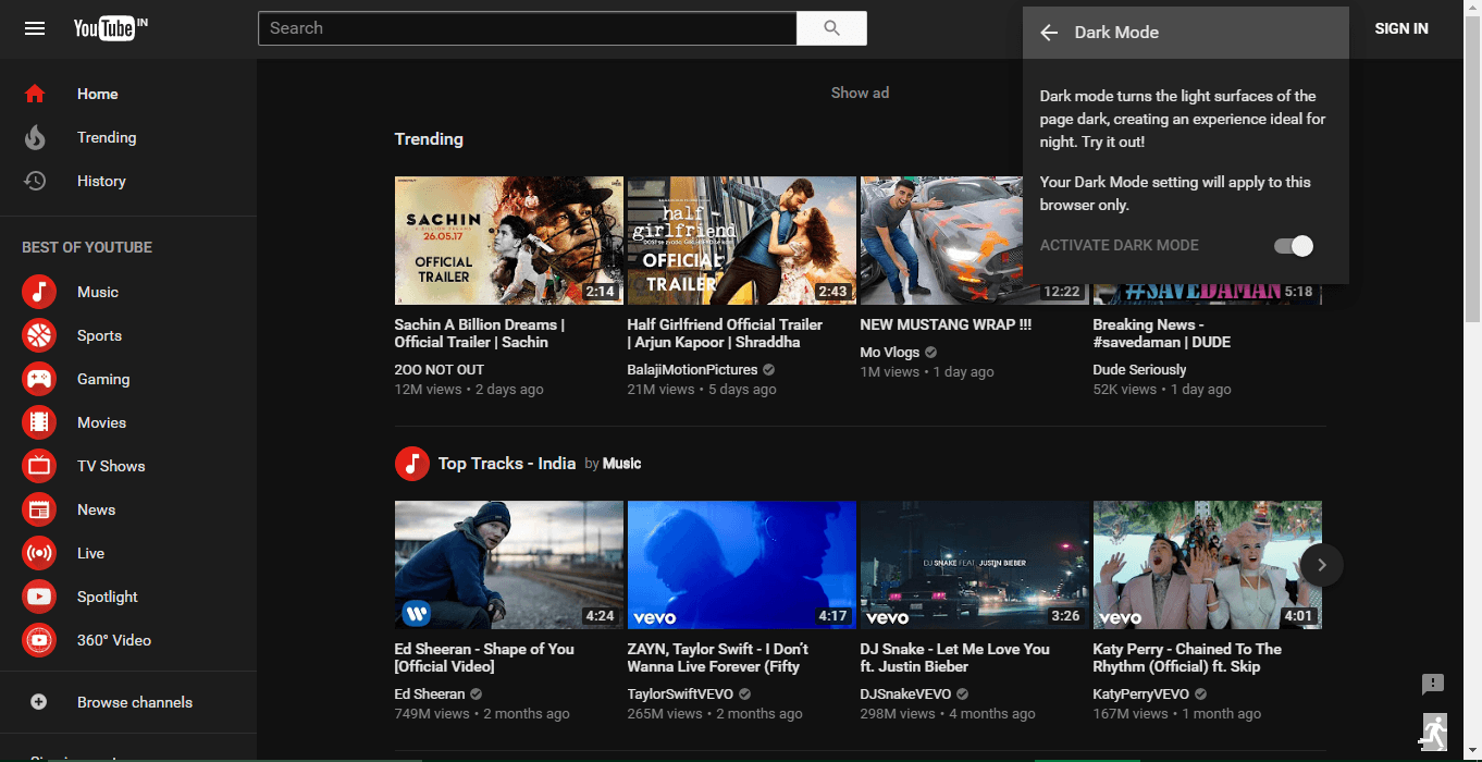 How To Activate YouTube Secret Dark Mode In PC